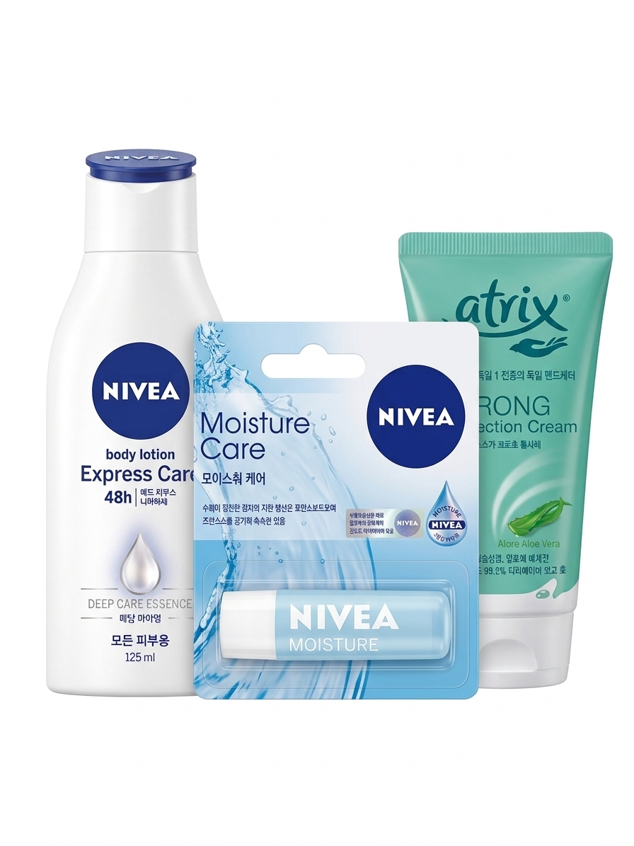 니베아 립밤+로션+핸드로션 3종 세트(수량한정판매)